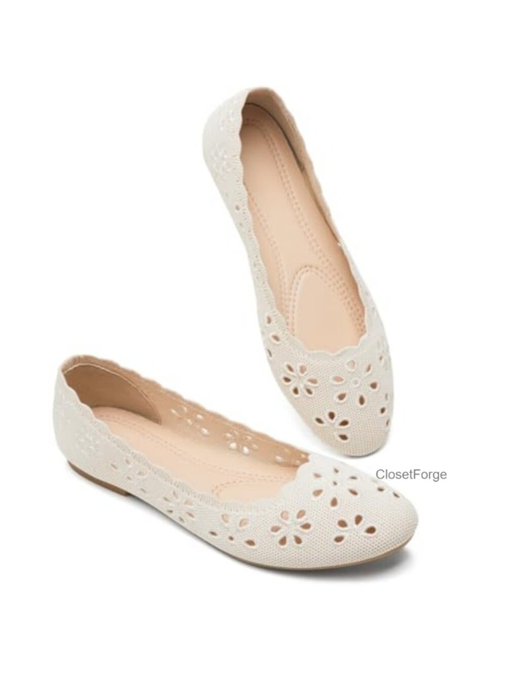 FRACORA Mesh Ballet Flats Womens Knit Dressy Casual Walking Shoes Memory Foam